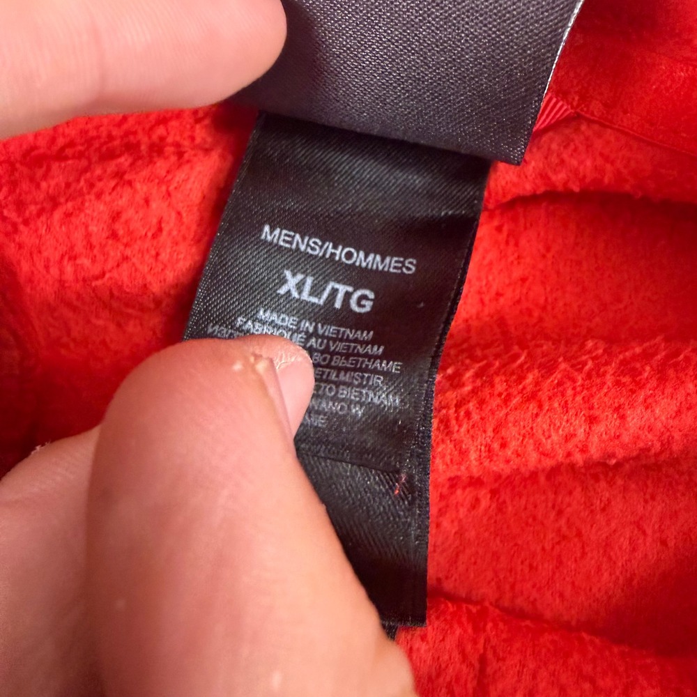 The North Face Mens XL 1/4 Zip Fleece Pullover Red TKA 100 Logo Sweater - Picture 3 of 4